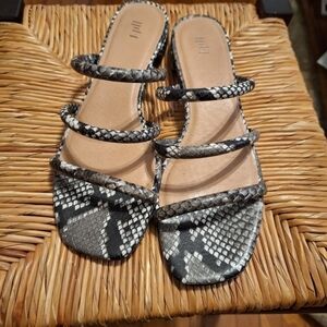 J. Jill Black and Gray Snake Print Sandals